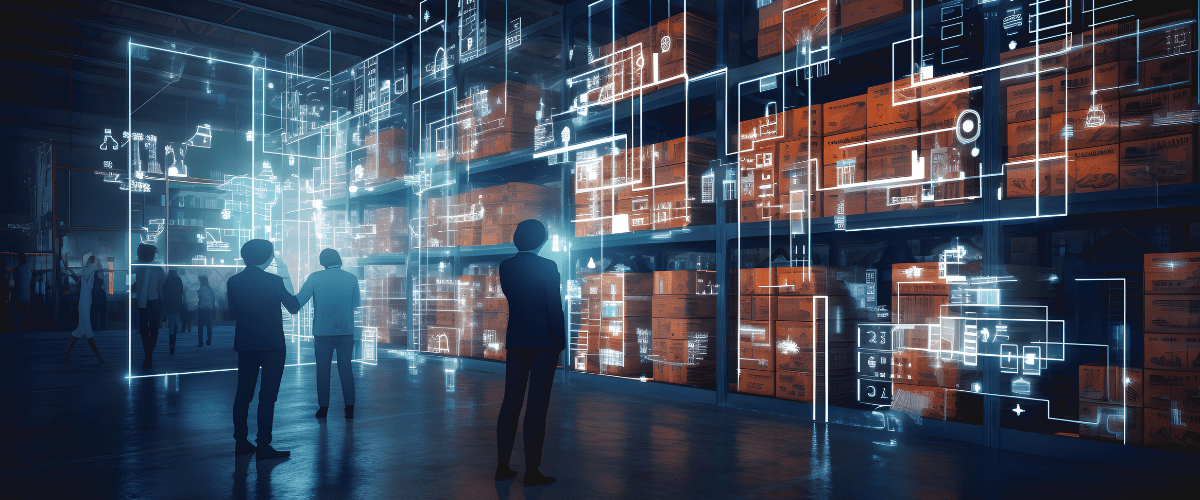 AI generated people standing in warehouse
