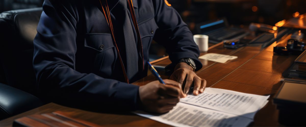 Customs Authority Filling out paperwork ISF